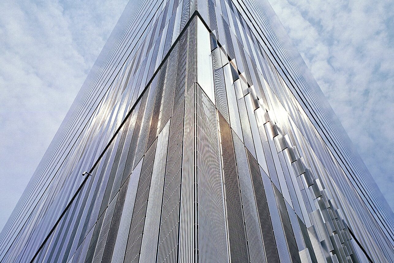 Stainless steel screen panels used in the construction of 7 World Trade Center