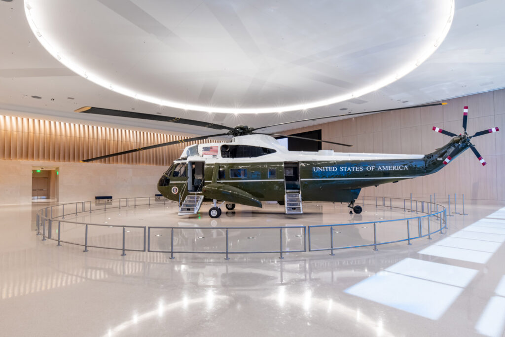 Elegant wood panels enhance design of Bush Library Pavilion