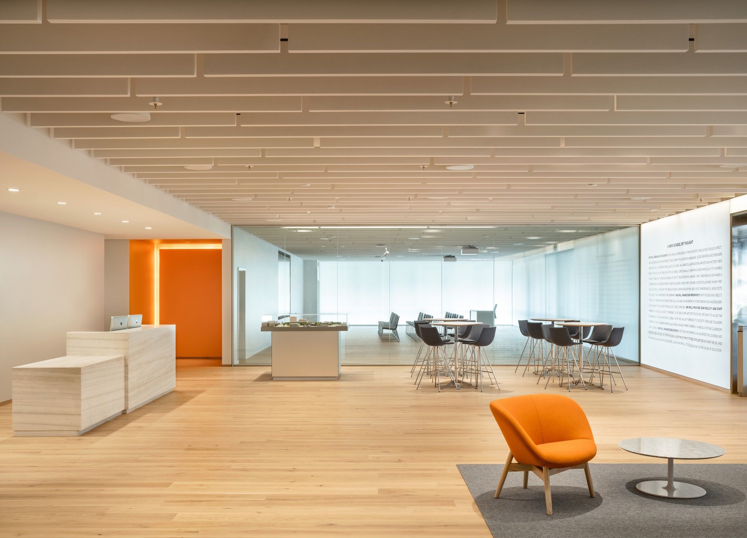 LAMVIN’s acoustic ceiling baffles bring balance to noisy interiors