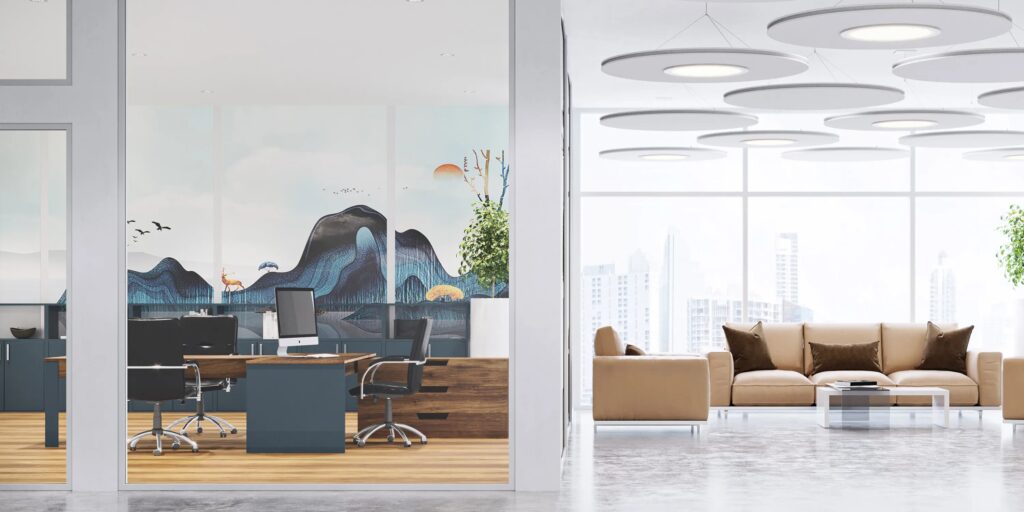 Visual silence: custom printed acoustic wall panels by LAMVIN