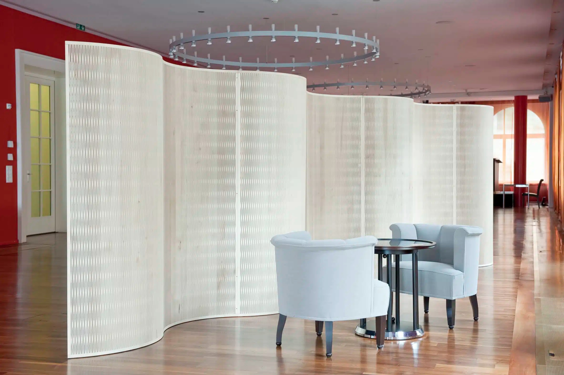 SchmittCo - flexible wood acoustic partition walls - Maple