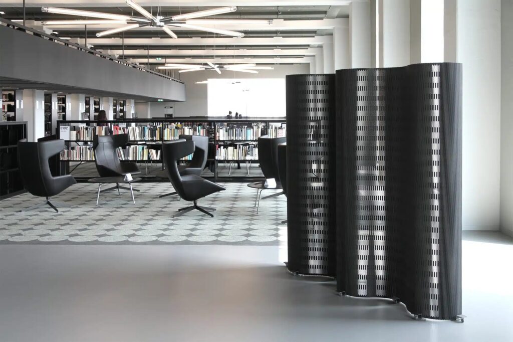 dukta flexible wood acoustic partition walls for natural interiors