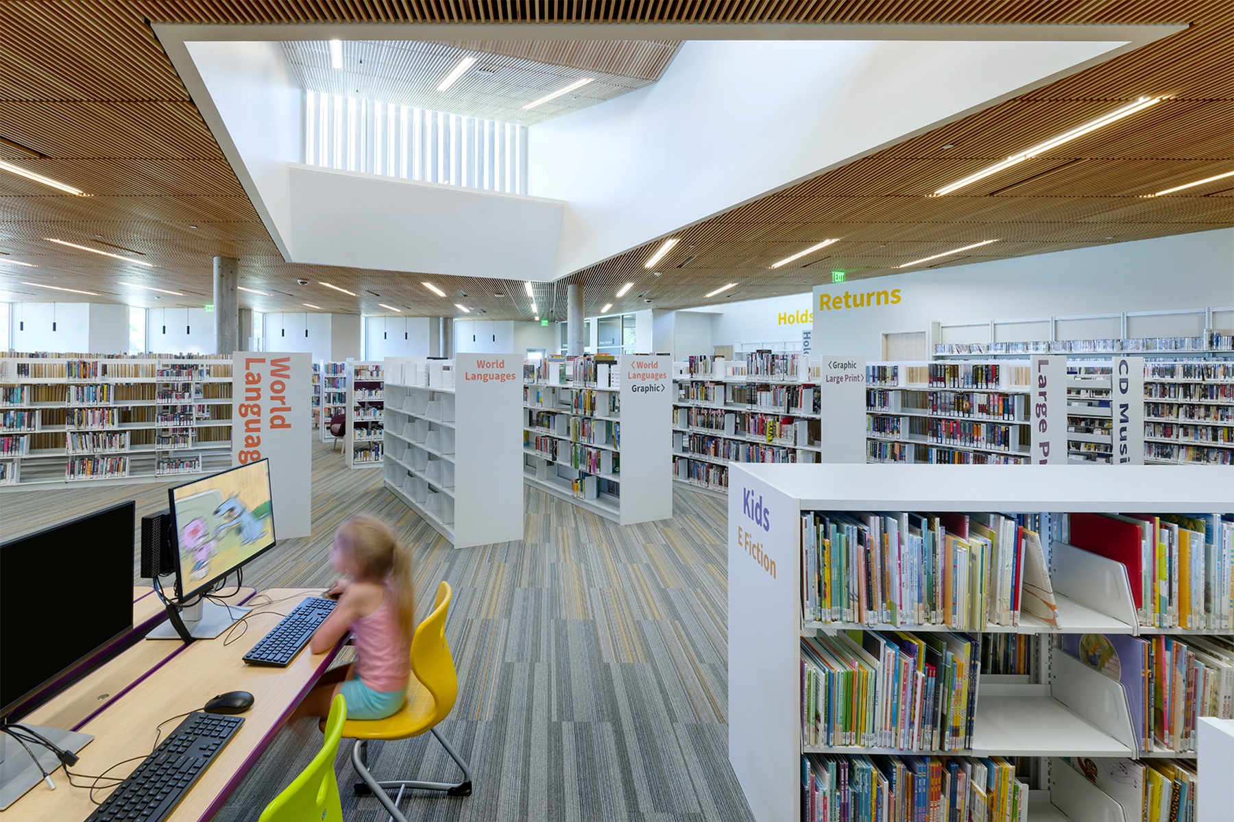 Schmitt and Co - Linea acoustic wood grille at Merriam Plaza