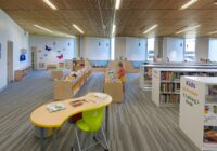 Schmitt and Co - Linea acoustic wood grille at Merriam Plaza