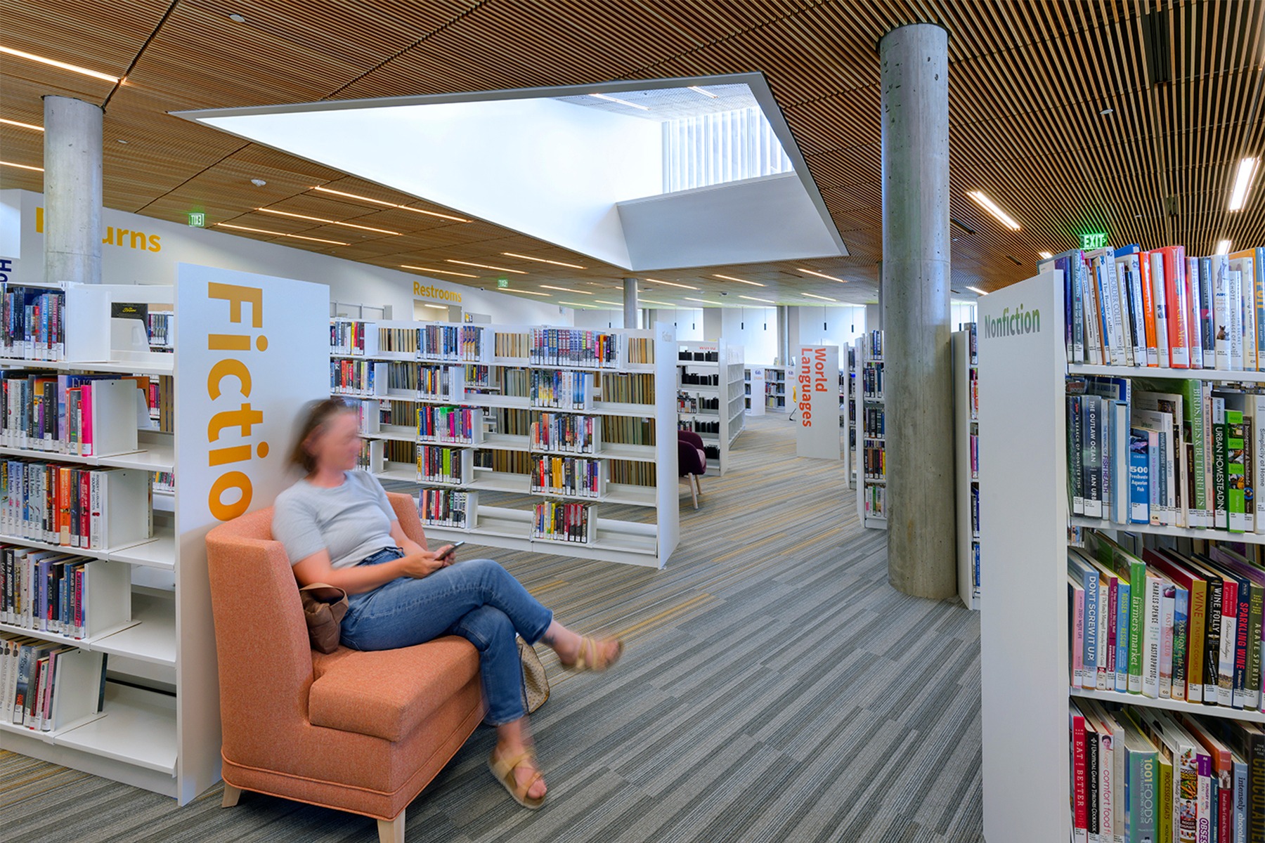 Schmitt and Co - Linea acoustic wood grille at Merriam Plaza