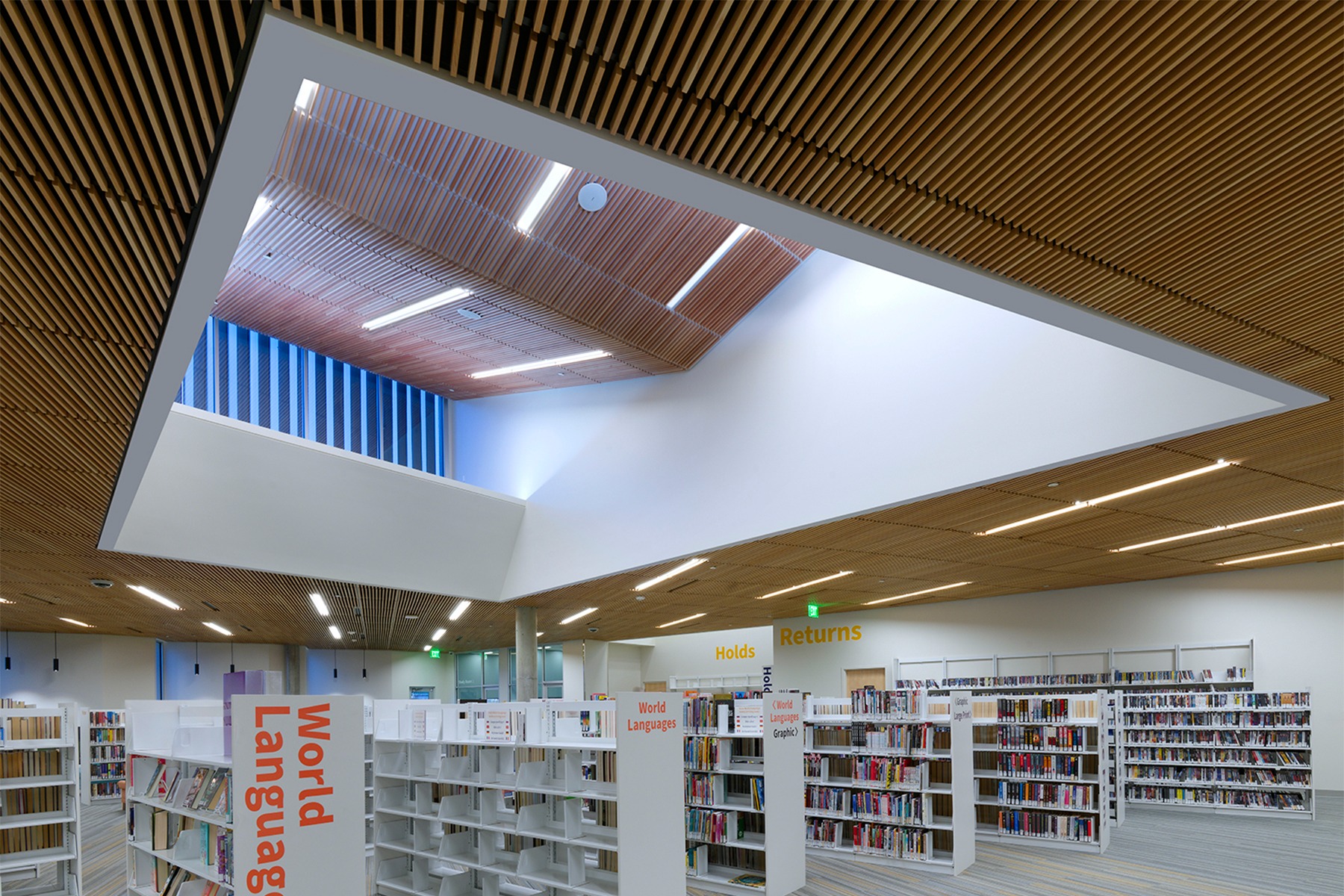 Schmitt and Co - Linea acoustic wood grille at Merriam Plaza