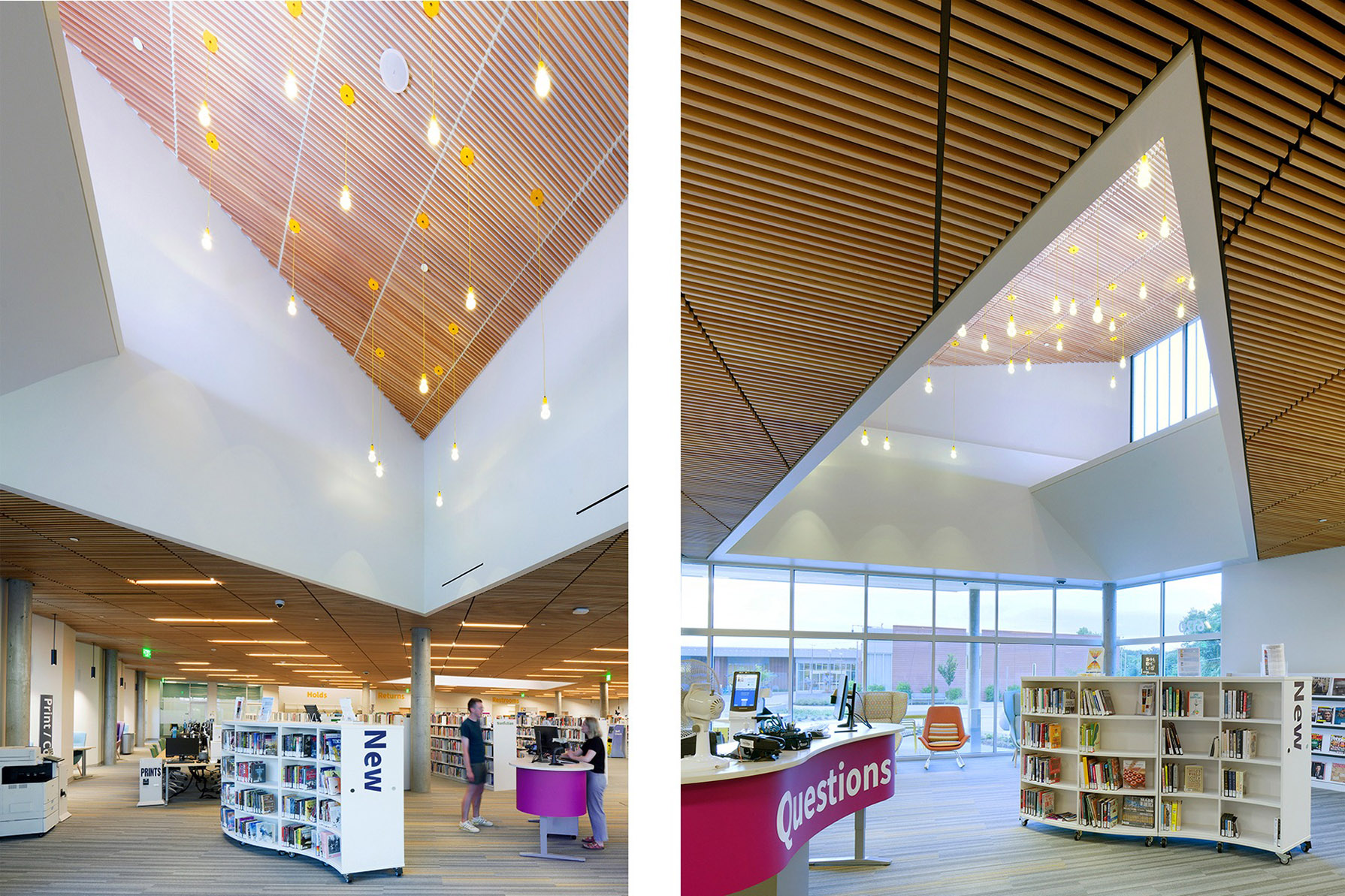 Schmitt and Co - Linea acoustic wood grille at Merriam Plaza