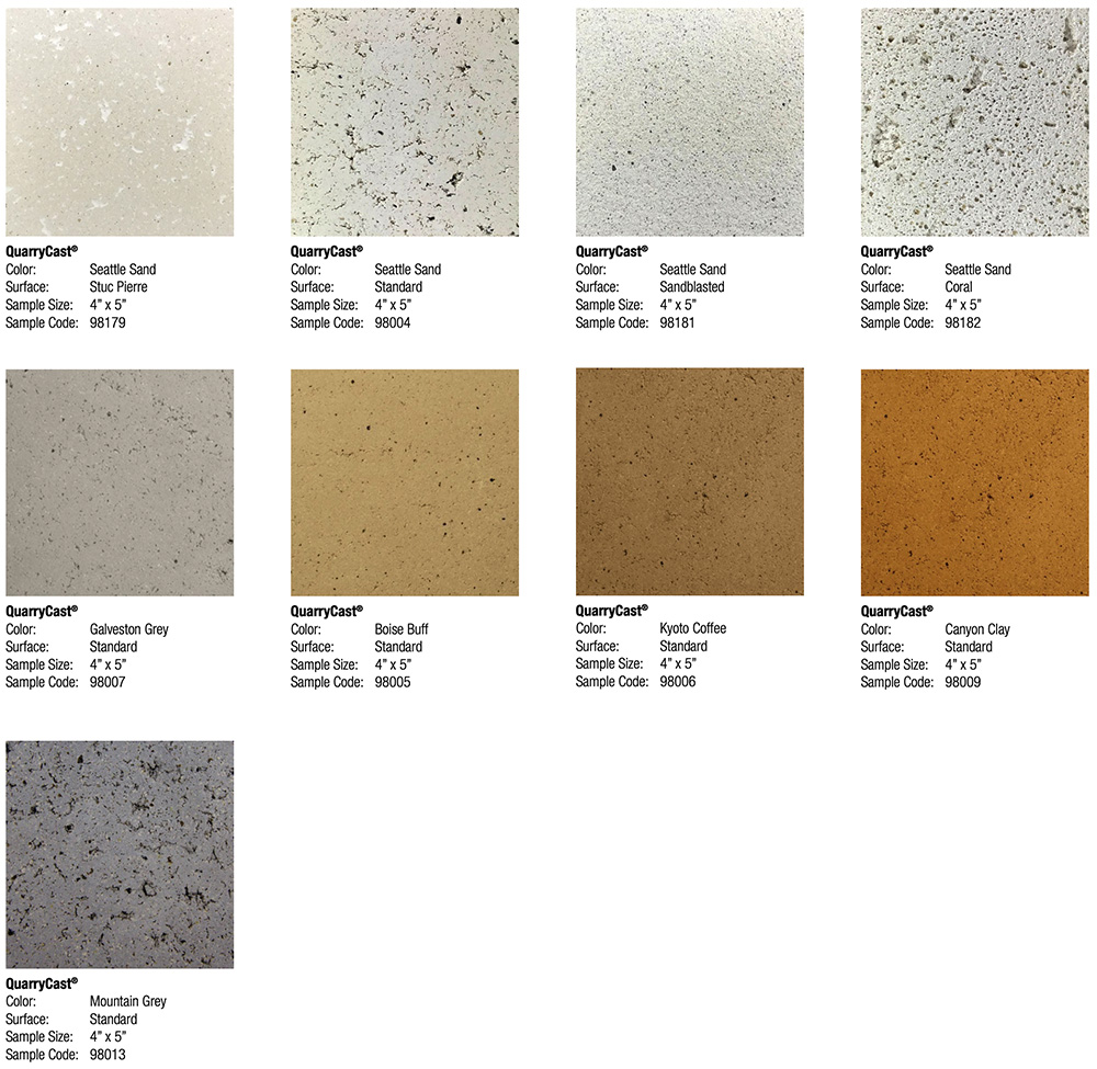 SchmittCo - Formglas QuarryCast samples