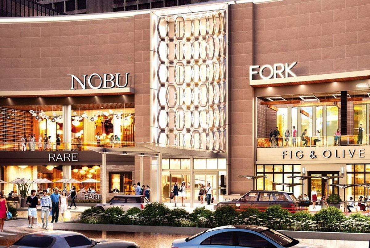 SchmittCo - Formglas FRP - PRE-FINISHED GOLD SILVER METALLIC FRP LINKED SCREEN - THE GALLERIA, HOUSTON